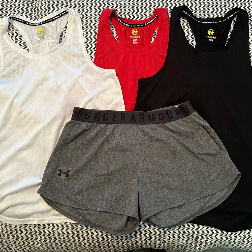 Women’s Under Armour Shorts Size Medium and Nautica Sport Tanks
